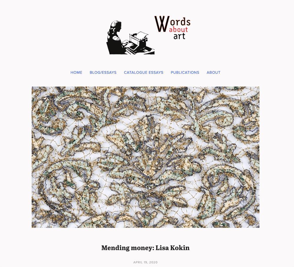 Article about artist Lisa Kokin by Maria Porges